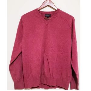 Banana Republic Large Fitted Red V Neck Pullover